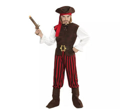 Gestreiftes Piratenkostüm der Karibik für Jungen