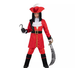 Red Hook Piratenkostüm mit Hut und Perücke für Kinder