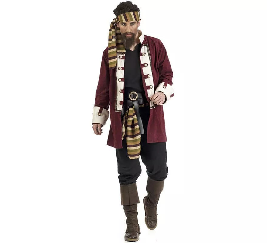 Translation missing: de.Disfraz de Pirata Granate para hombre