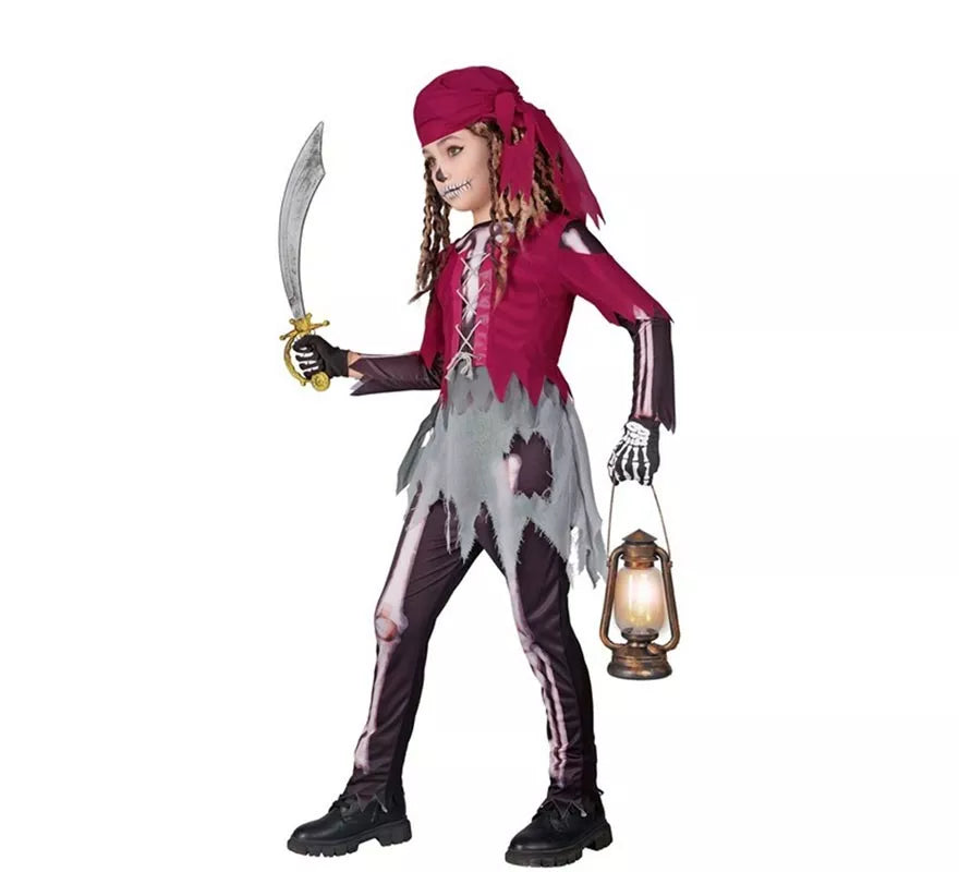 Translation missing: de.Disfraz de Pirata Grumete Esqueleto para niña
