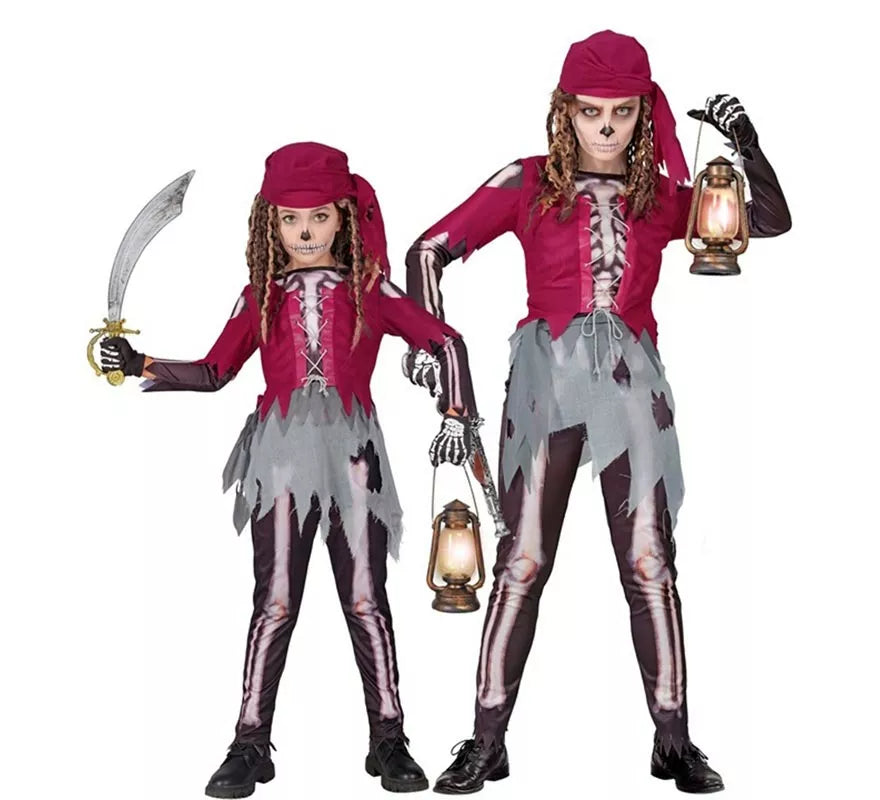 Translation missing: de.Disfraz de Pirata Grumete Esqueleto para niña