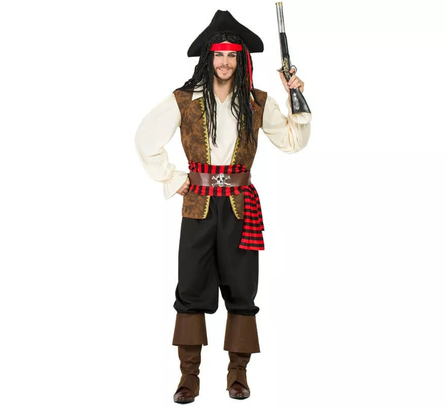Translation missing: de.Disfraz de Pirata Marrón para hombre