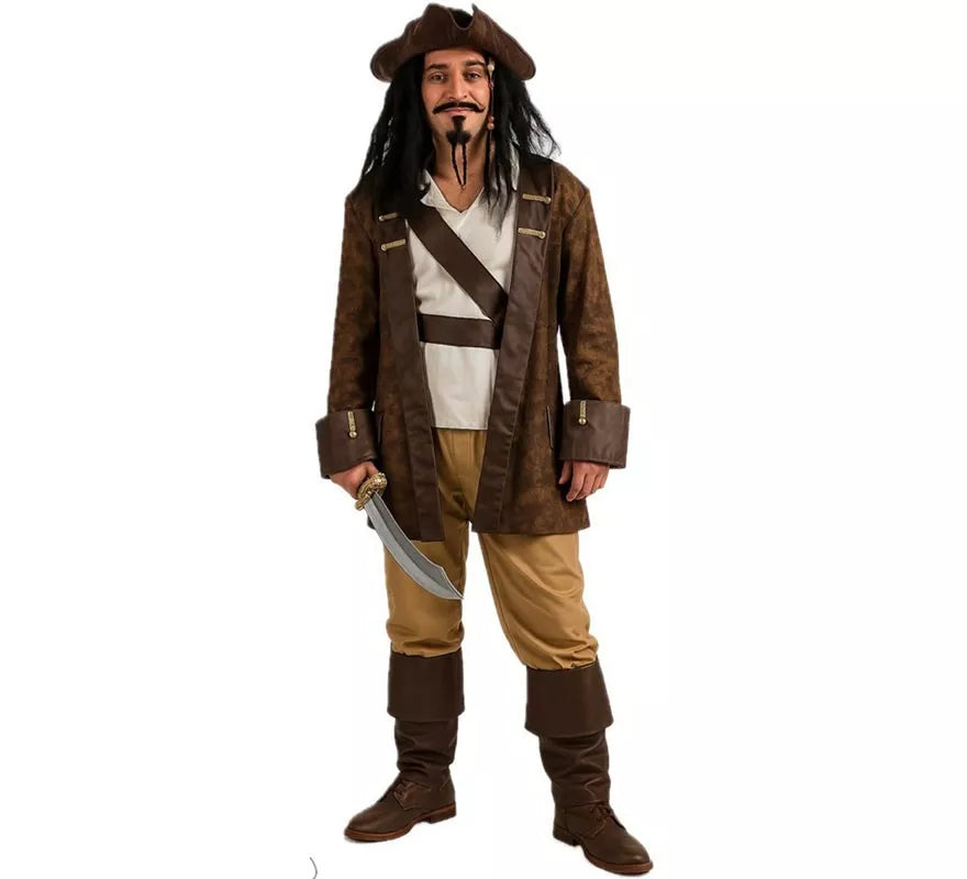 Translation missing: de.Disfraz de Pirata Marrón para hombre
