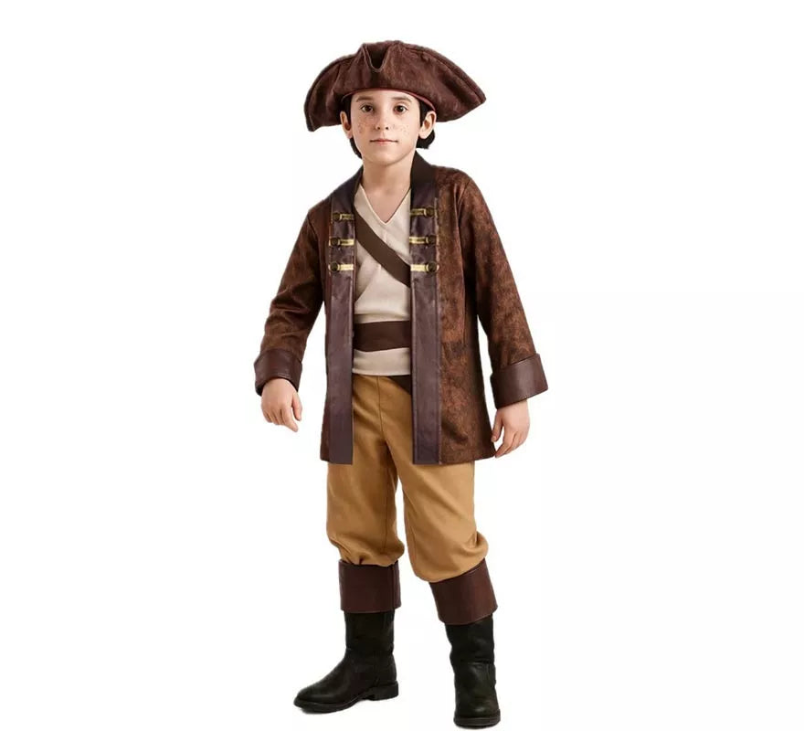 Translation missing: de.Disfraz de Pirata Marrón para niño