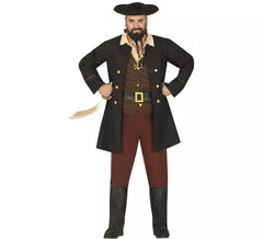 Schwarzes Piratenkostüm für Herren