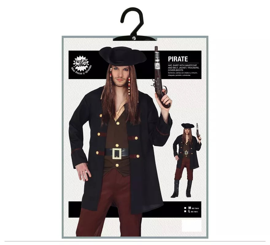 Translation missing: de.Disfraz de Pirata negro para Hombre