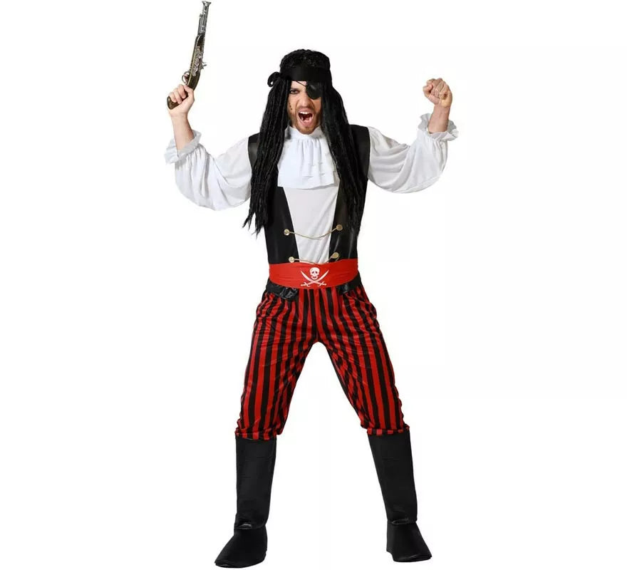 Translation missing: de.Disfraz de Pirata Rayas para hombre