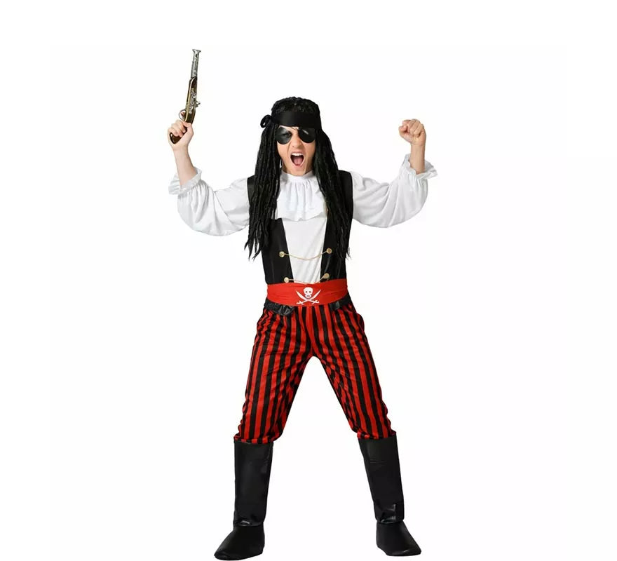 Translation missing: de.Disfraz de Pirata Rayas para hombre