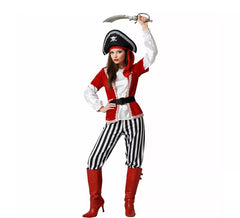 Gestreiftes Piratenkostüm für Erwachsene