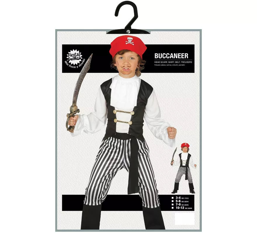 Translation missing: de.Disfraz de Pirata Rayas para niño