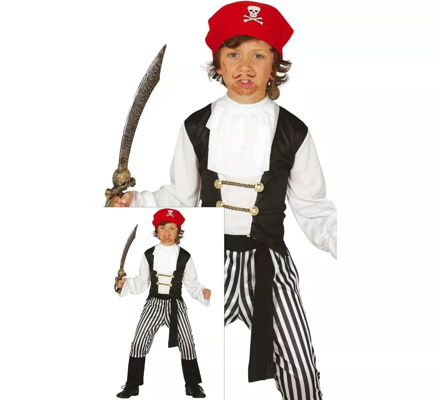 Translation missing: de.Disfraz de Pirata Rayas para niño