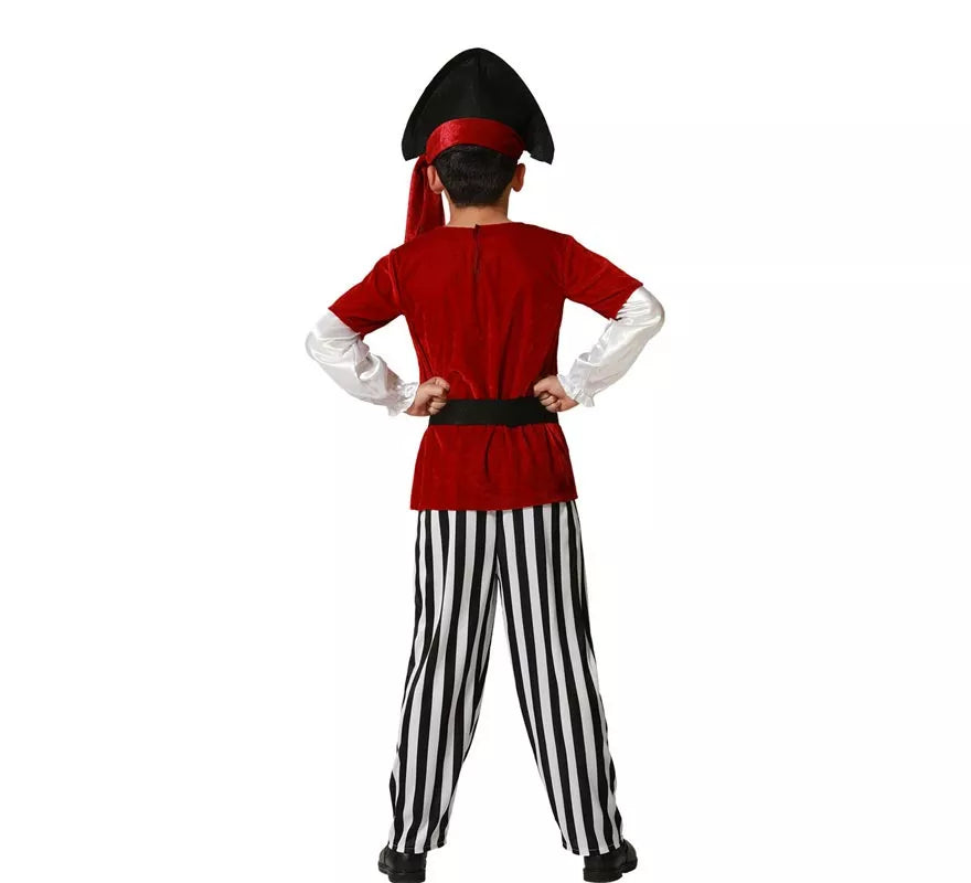 Translation missing: de.Disfraz de Pirata rojo con gorro para niños