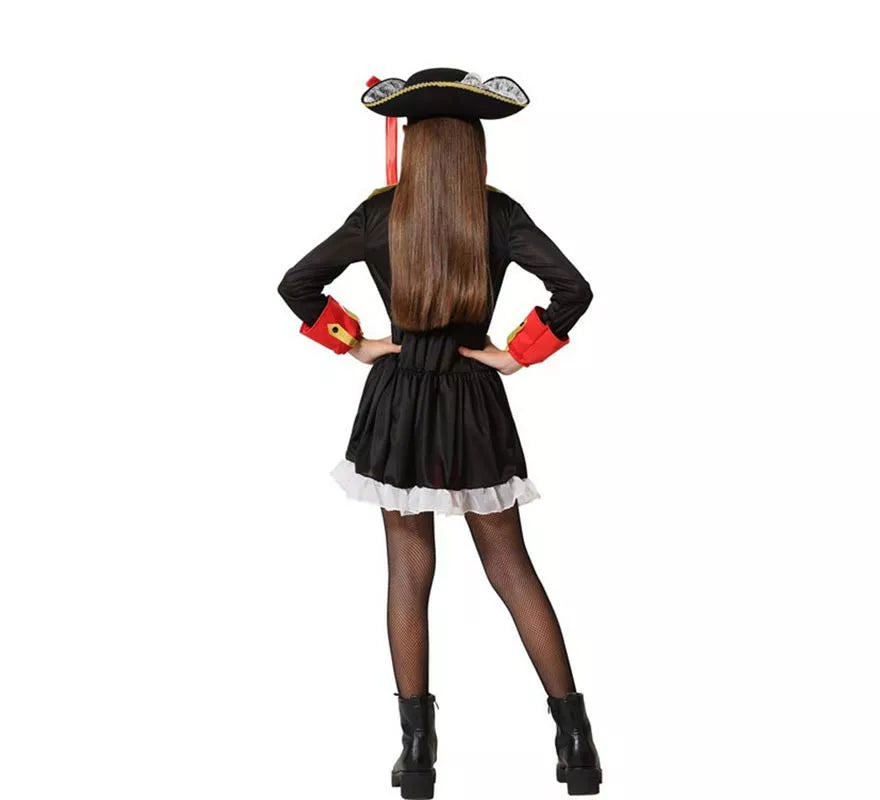 Translation missing: de.Disfraz de Pirata Rojo y Negro para niña