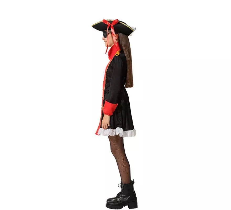 Translation missing: de.Disfraz de Pirata Rojo y Negro para niña