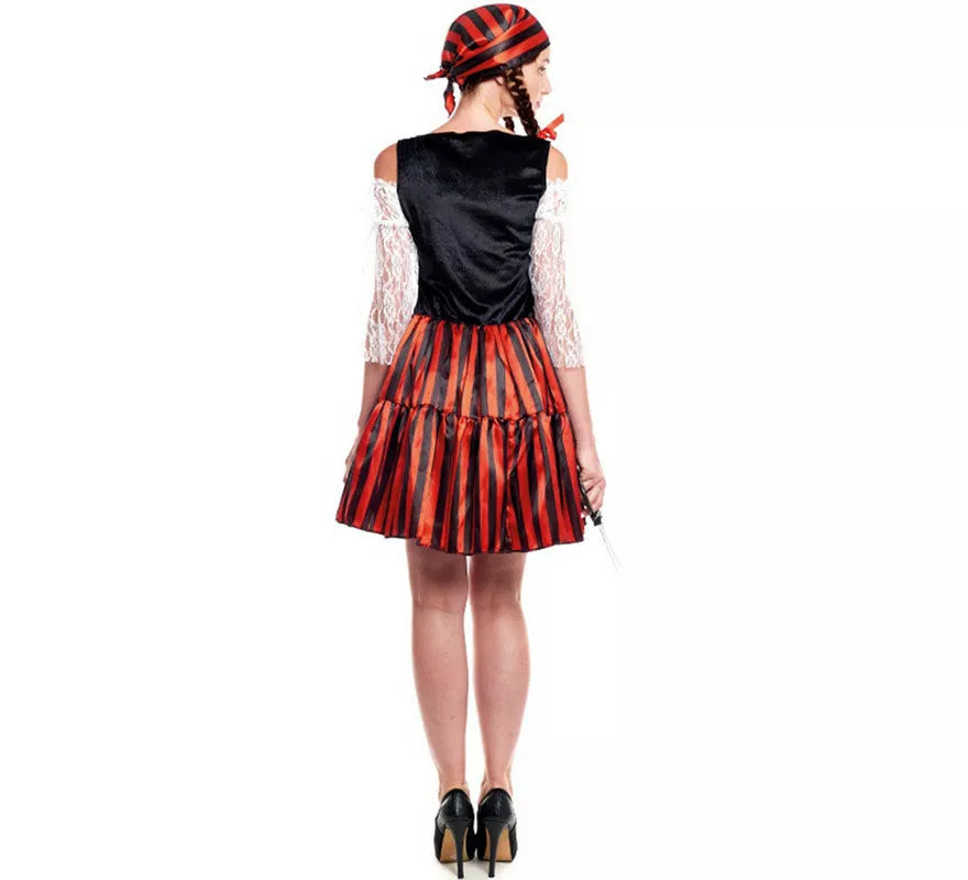 Translation missing: de.Disfraz de Pirata Stripes Clásica para mujer