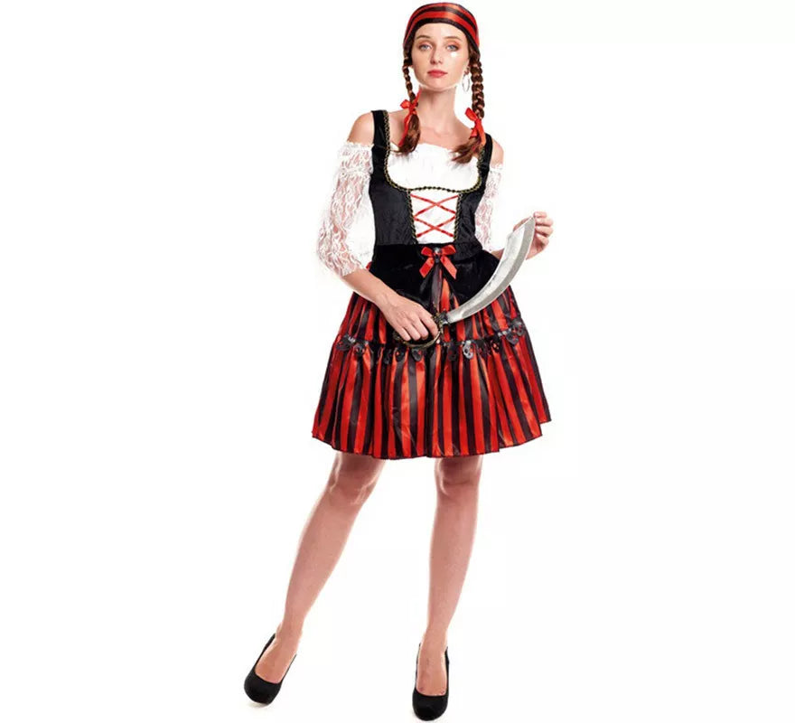 Translation missing: de.Disfraz de Pirata Stripes Clásica para mujer