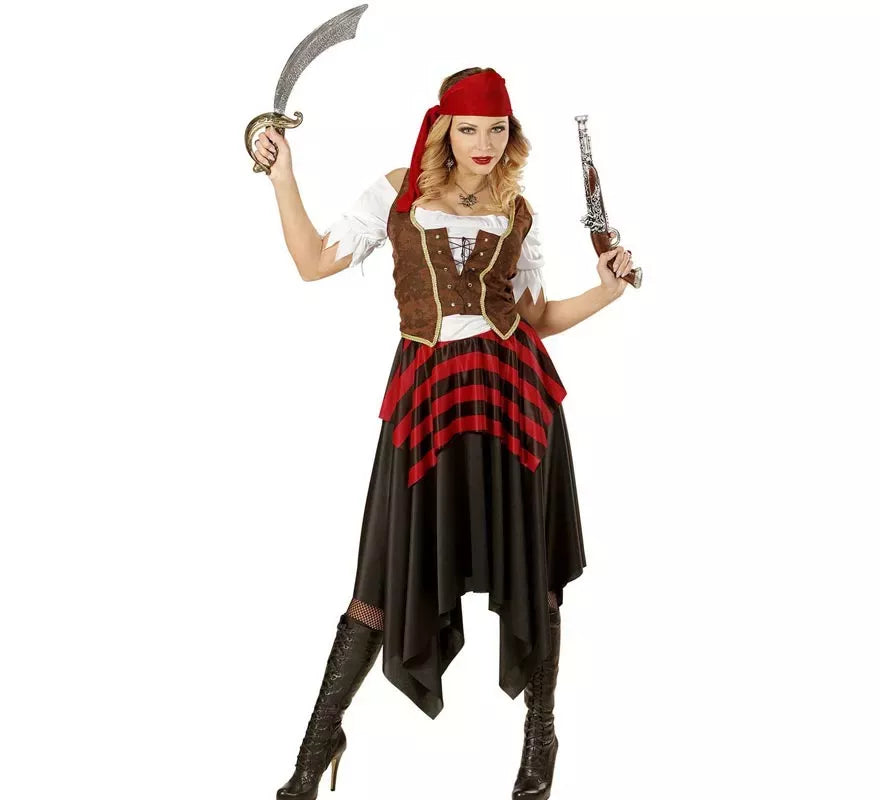 Translation missing: de.Disfraz de Pirata Temeraria con cinta para mujer