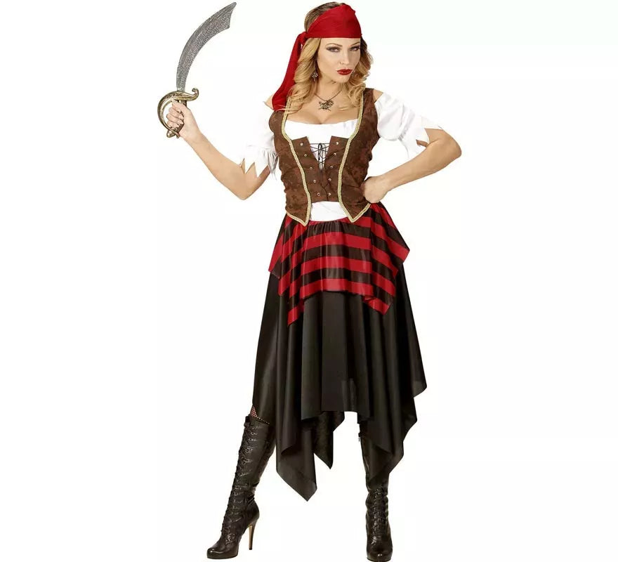 Translation missing: de.Disfraz de Pirata Temeraria con cinta para mujer