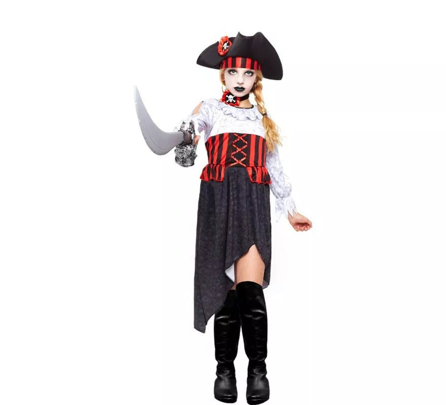 Translation missing: de.Disfraz de Pirata Zombie para niña