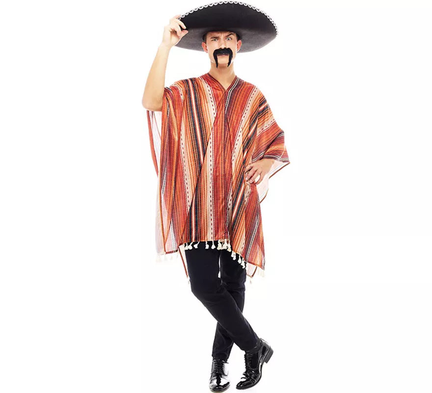 Translation missing: de.Disfraz de Pistolero Mexicano con Poncho para hombre