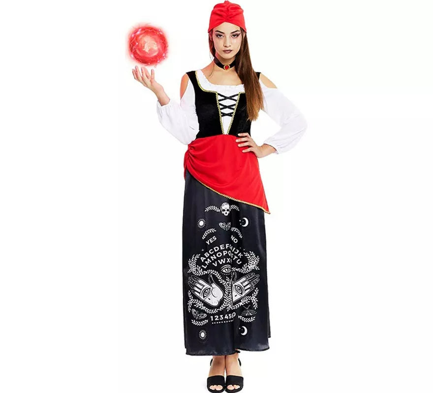 Translation missing: de.Disfraz de Pitonisa con turbante rojo para mujer