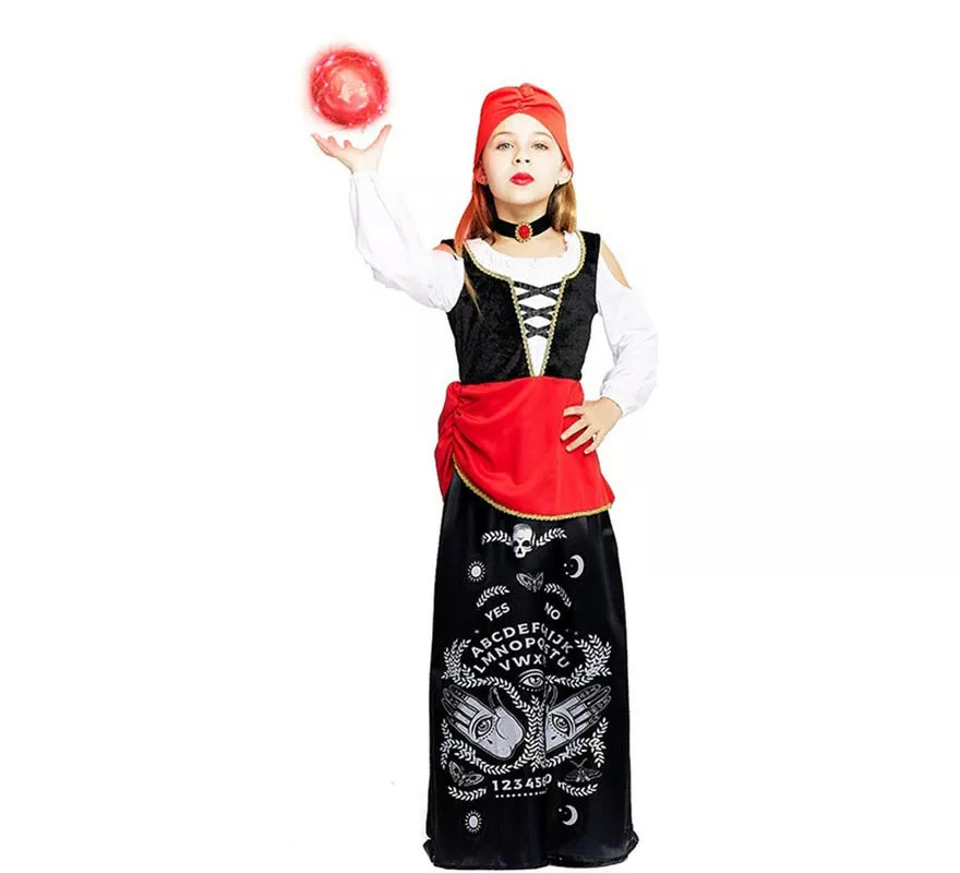 Translation missing: de.Disfraz de Pitonisa con turbante rojo para niña y adolescente