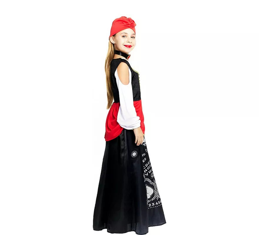 Translation missing: de.Disfraz de Pitonisa con turbante rojo para niña y adolescente