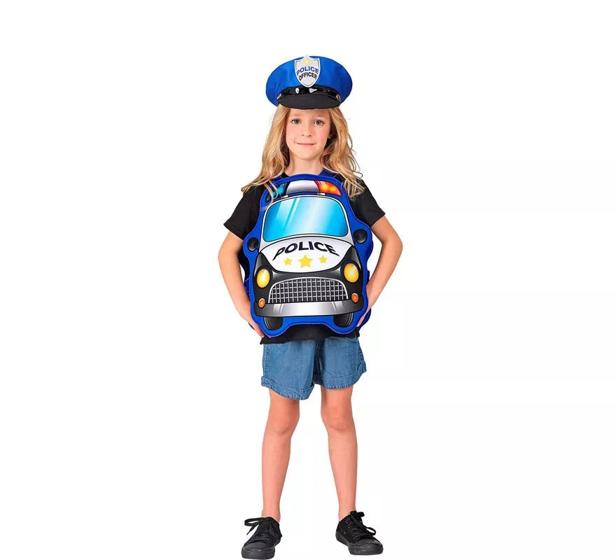 Translation missing: de.Disfraz de Policía azul Coche con gorro para niños