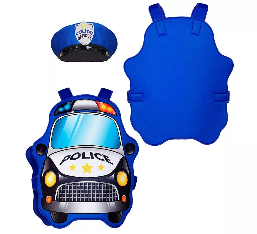 Translation missing: de.Disfraz de Policía azul Coche con gorro para niños