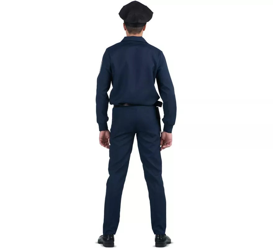 Translation missing: de.Disfraz de Policía azul con cinturón para hombre