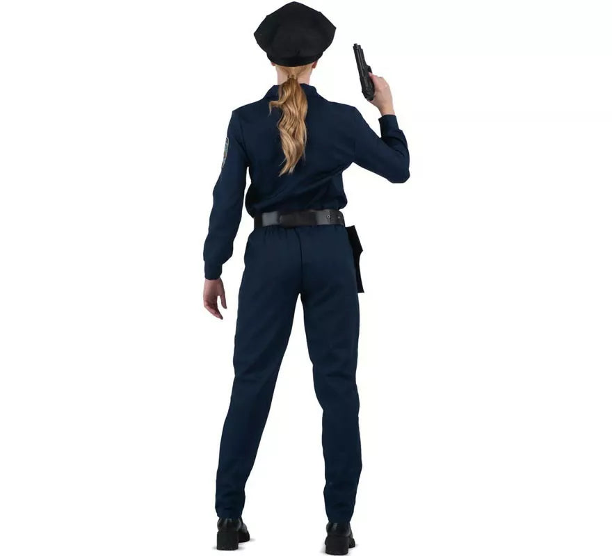Translation missing: de.Disfraz de Policía azul con cinturón para mujer