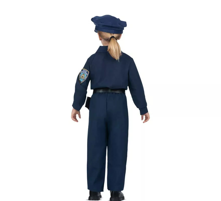 Translation missing: de.Disfraz de Policía azul con cinturón para niña