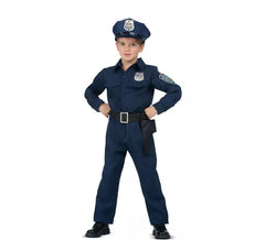 Blaues Polizeikostüm mit Gürtel für Mädchen