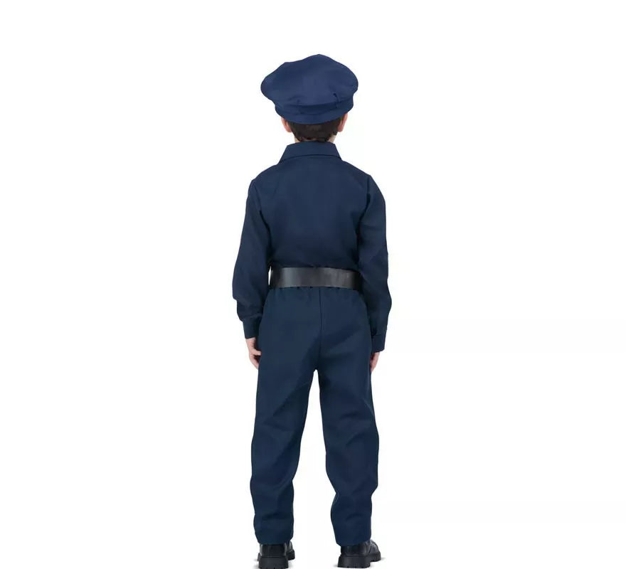 Translation missing: de.Disfraz de Policía azul con cinturón para niño