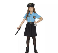 Blaues Polizeirockkostüm für Mädchen