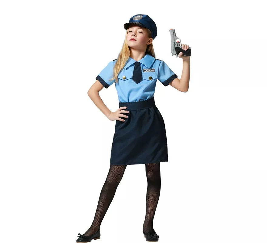 Translation missing: de.Disfraz de Policía azul en falda para niña
