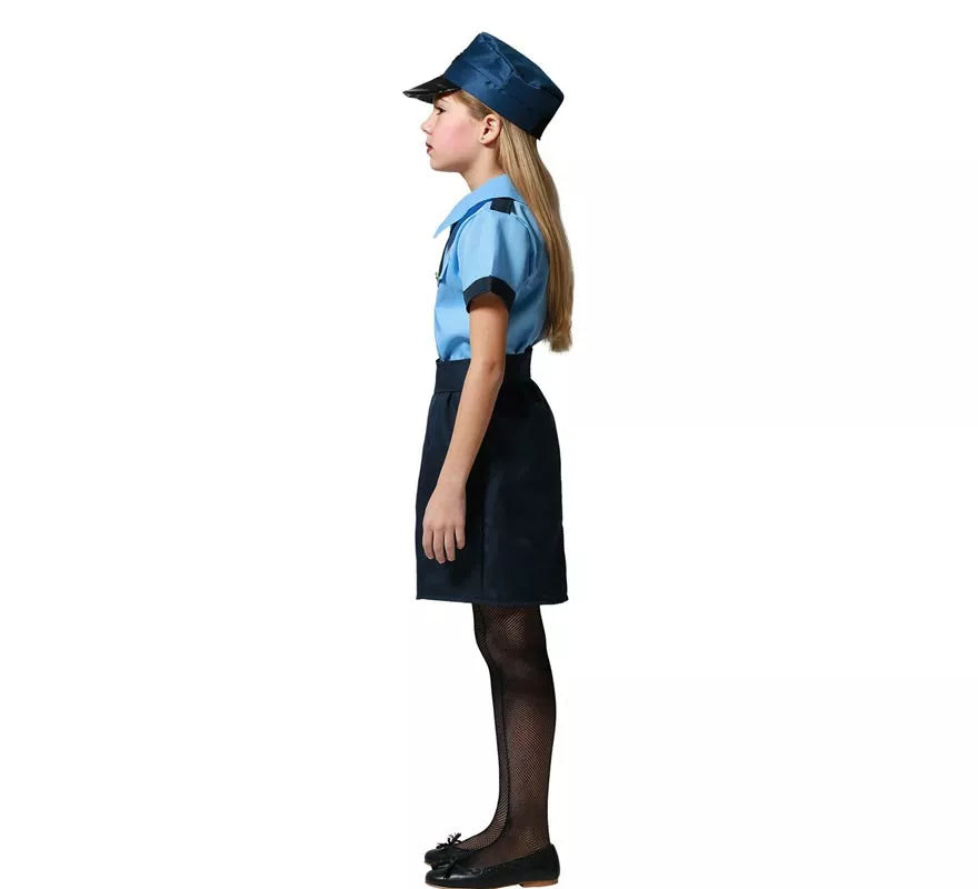 Translation missing: de.Disfraz de Policía azul en falda para niña