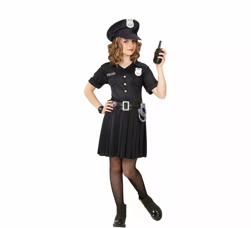 Translation missing: de.Disfraz de Policía con Gorra para niña