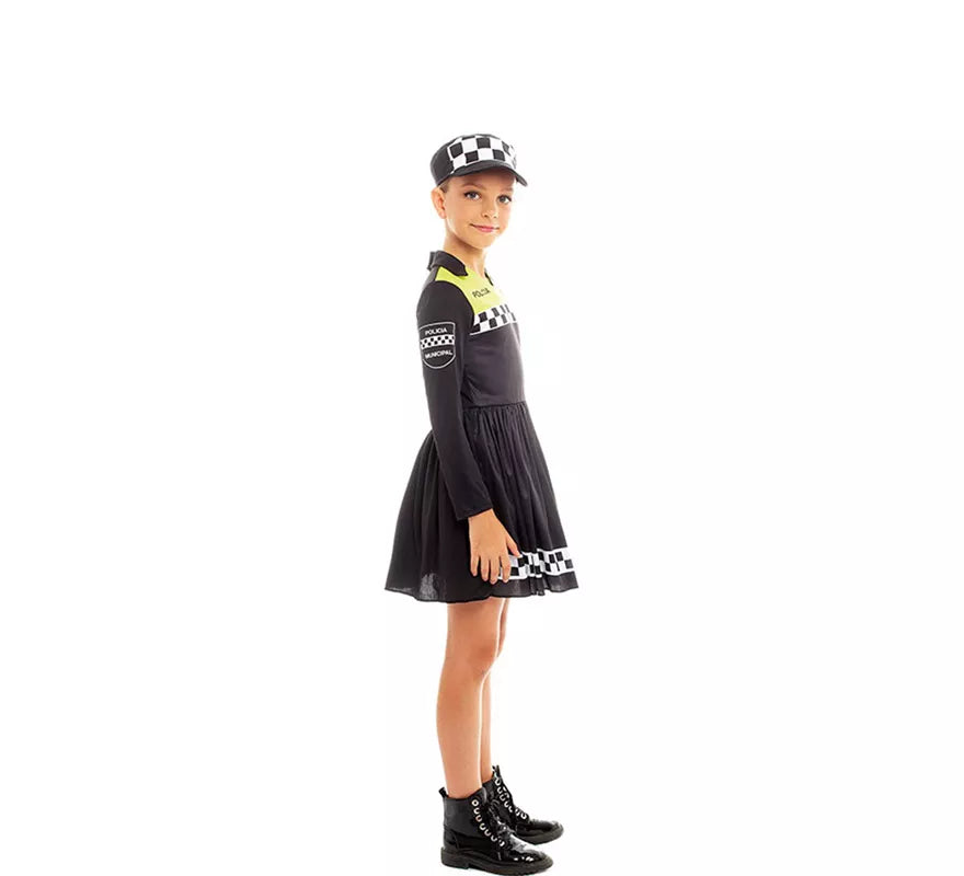 Translation missing: de.Disfraz de Policía en Vestido negro y amarillo para niña
