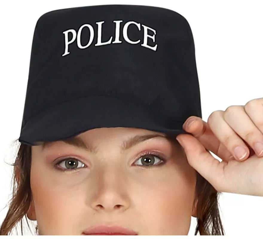 Translation missing: de.Disfraz de Policía Negro con pantalón para adolescente