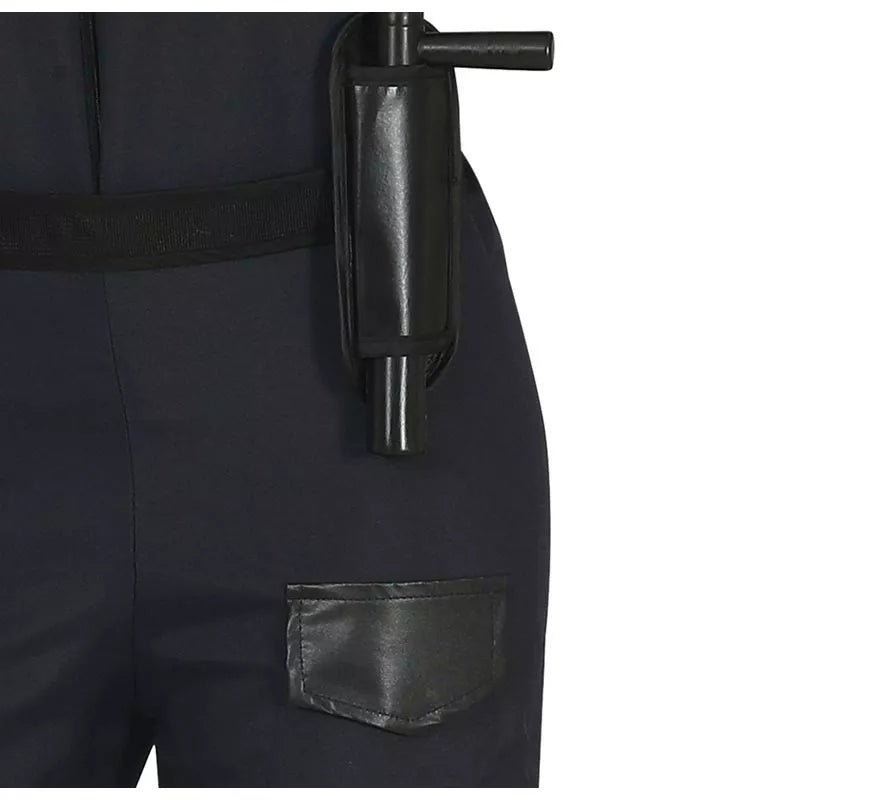Translation missing: de.Disfraz de Policía Negro con pantalón para adolescente