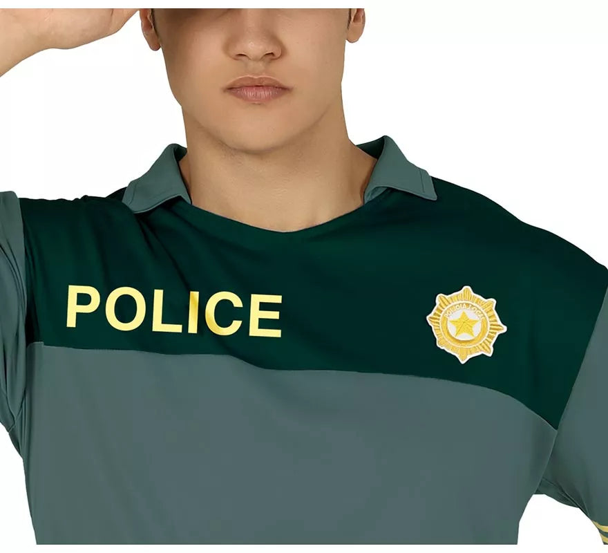 Translation missing: de.Disfraz de Policía Verde para hombre