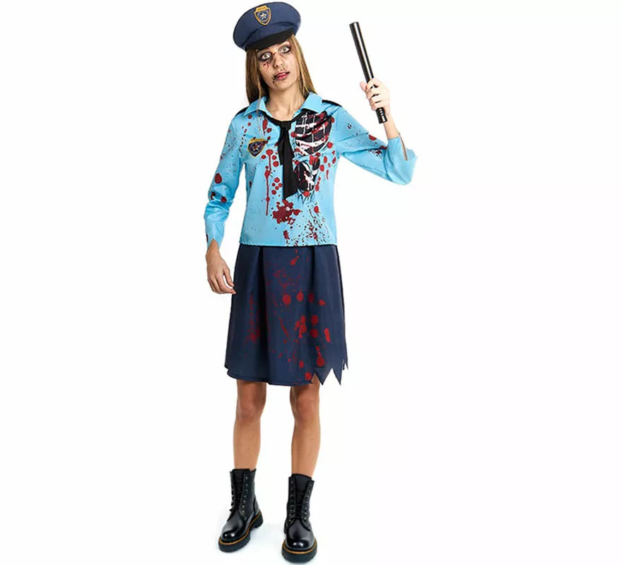 Translation missing: de.Disfraz de Policía Zombie con Gorra para mujer