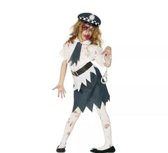 Zombie Polizei Kostüm für Mädchen