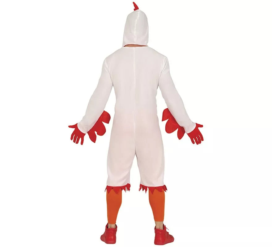 Translation missing: de.Disfraz de Pollo blanco con capucha para hombre