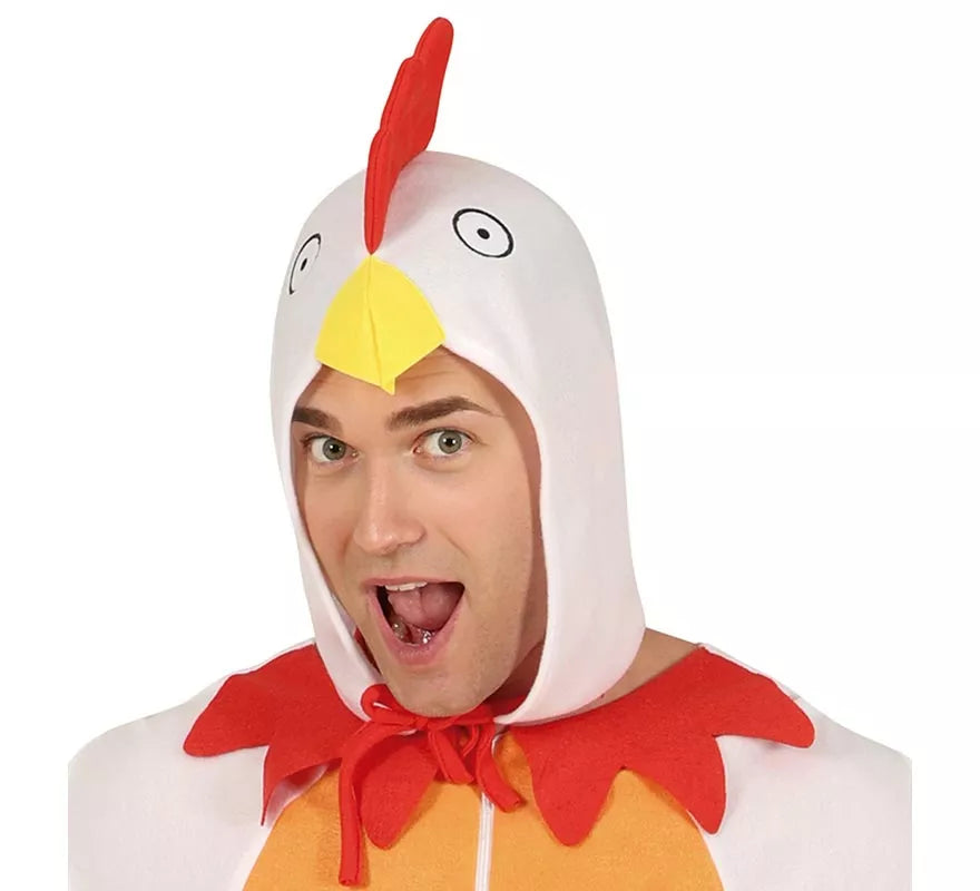 Translation missing: de.Disfraz de Pollo blanco con capucha para hombre