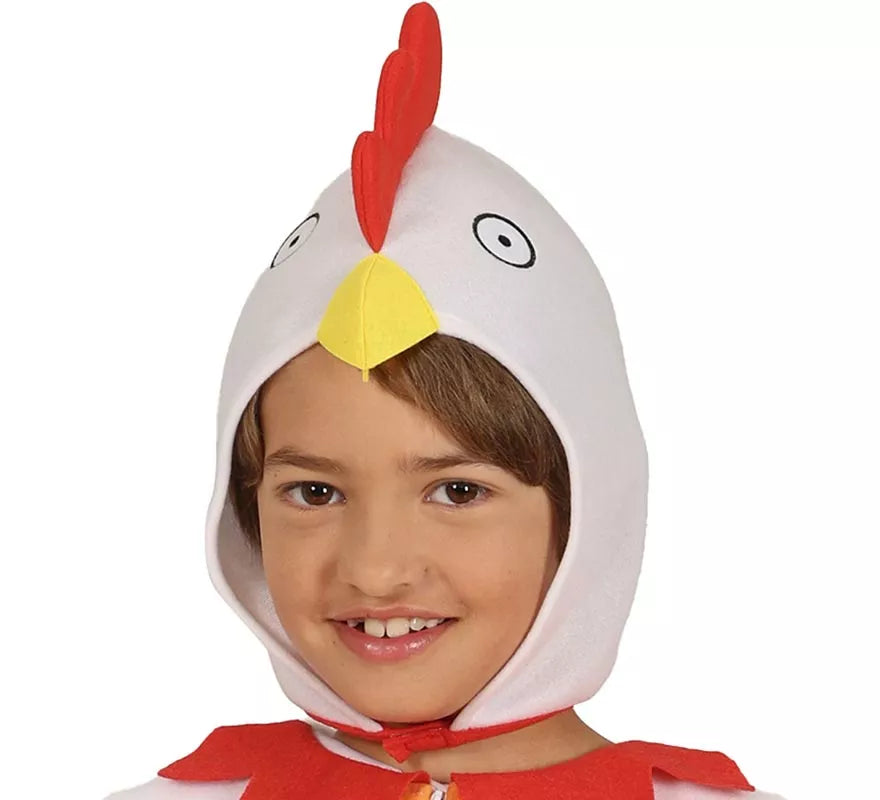 Translation missing: de.Disfraz de Pollo blanco con capucha para niños