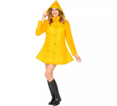 Gelbes Regenmantel-Poncho-Kostüm für Erwachsene