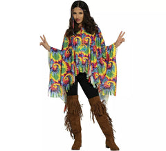 Hippie Poncho Kostüm für Damen