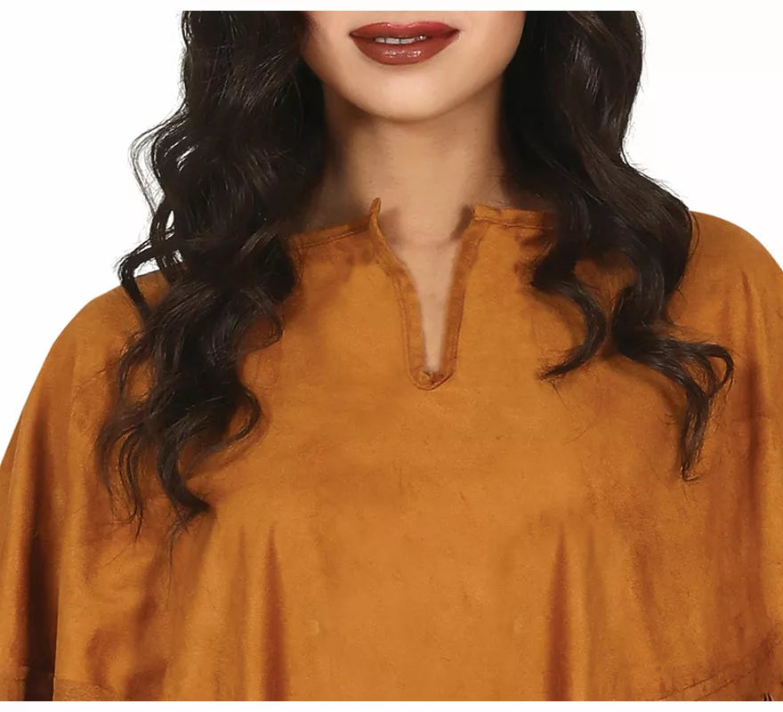 Translation missing: de.Disfraz de Poncho Marrón Indio para mujer
